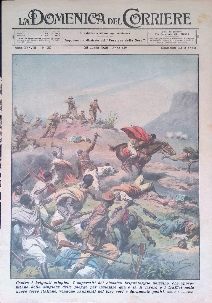 Copertina Domenica Corriere nr. 30 del 1936 Contro i Briganti …