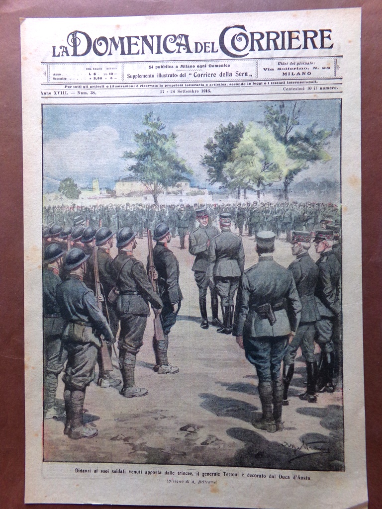 Copertina Domenica Corriere nr. 38 del 1916 WW1 Decorazione del …