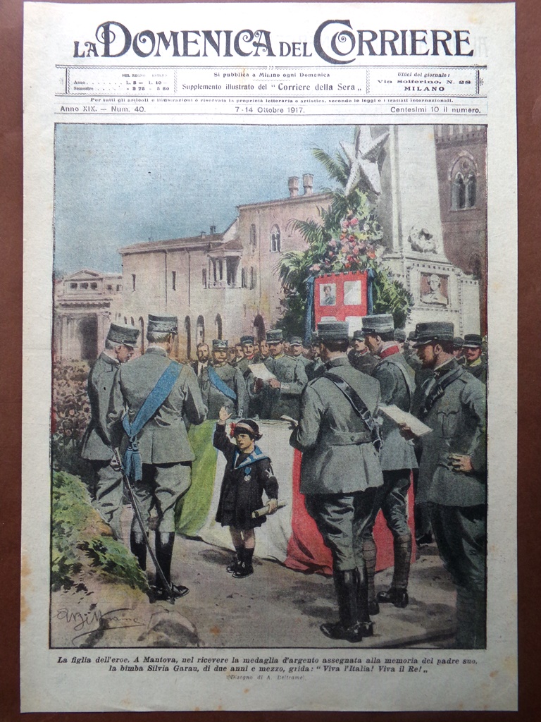 Copertina Domenica Corriere nr. 40 del 1917 WW1 Mantova Silvia …