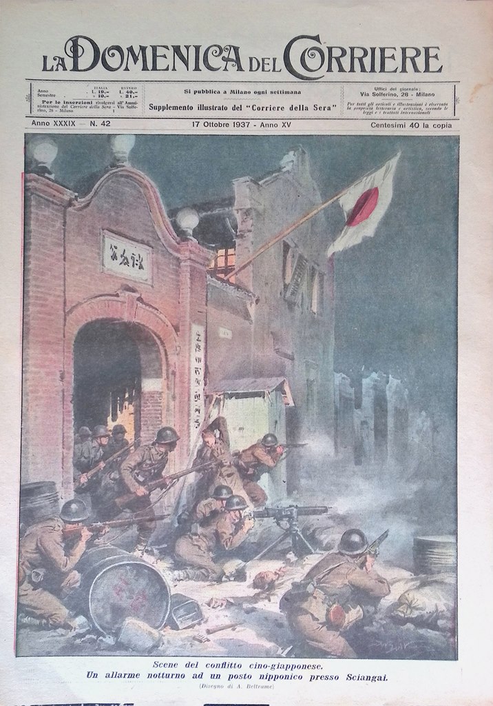 Copertina Domenica Corriere nr. 42 del 1937 Guerra Cina Giappone …