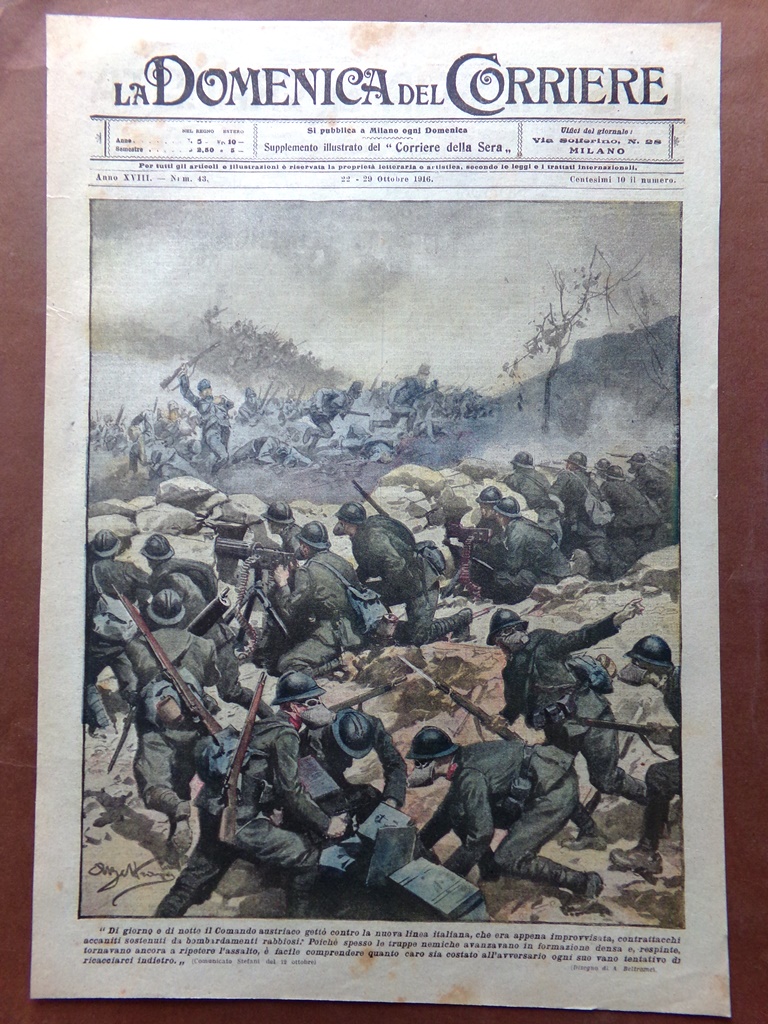 Copertina Domenica Corriere nr. 43 del 1916 WW1 Comando Austriaco …