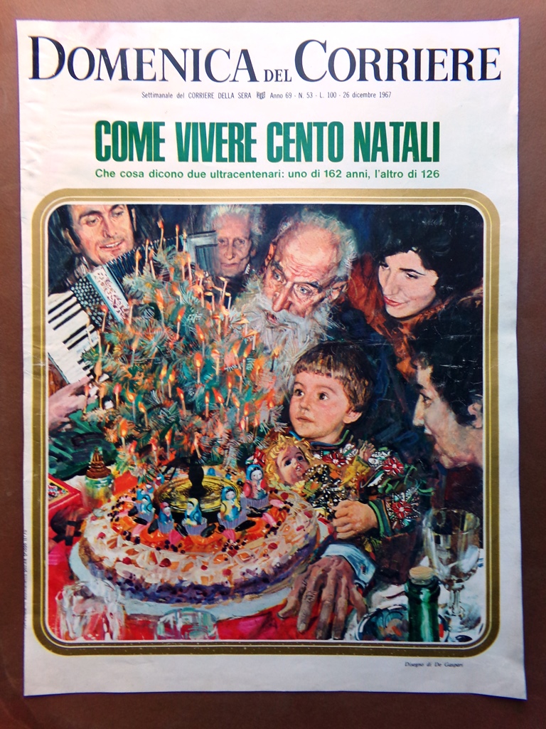 Copertina Domenica Corriere nr. 53 del 1967 Come vivere Cento …