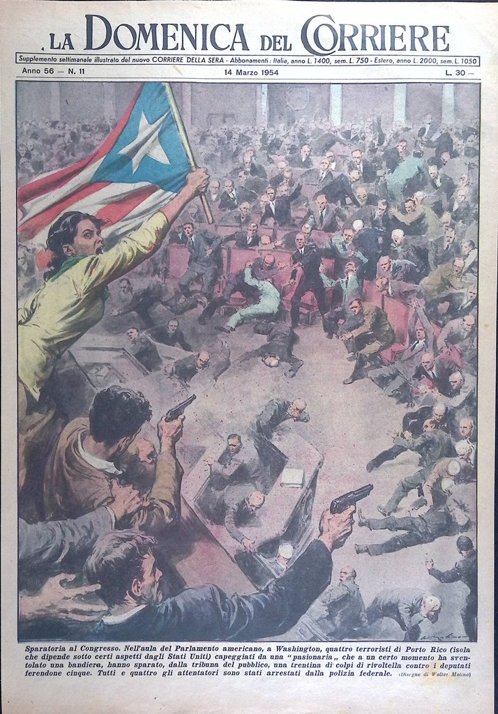 Copertina Domenica del Corriere nr. 11 del 1954 Sparatoria Congresso …