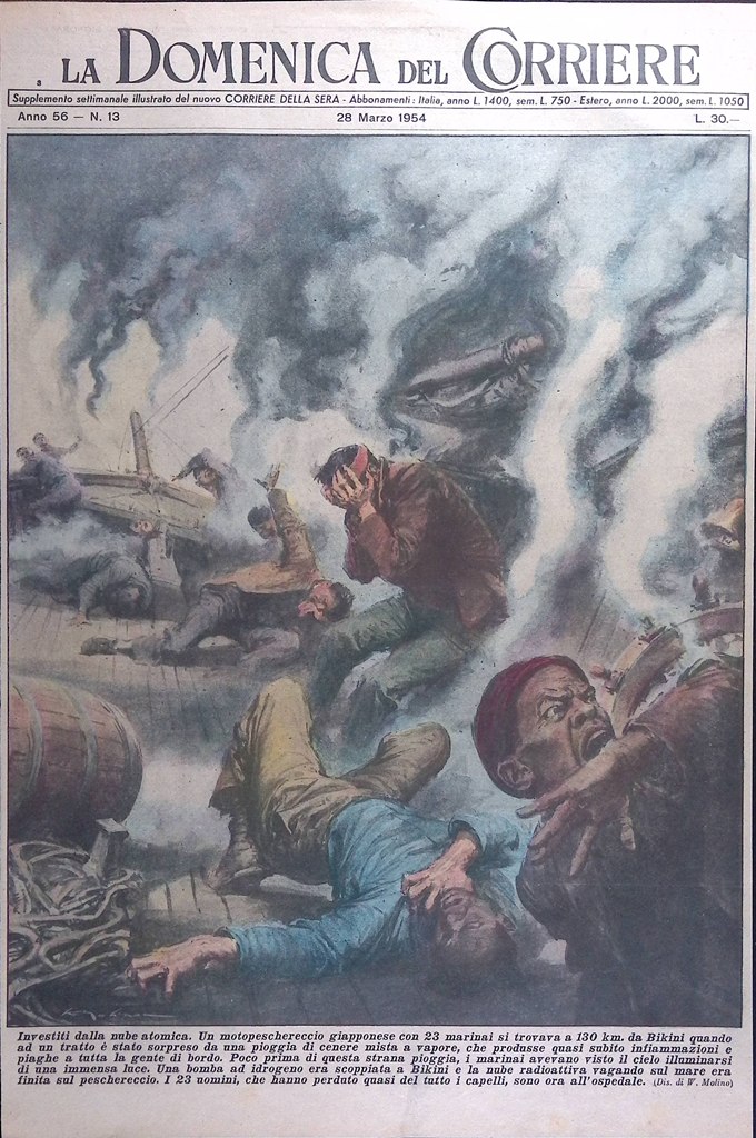Copertina Domenica del Corriere nr. 13 del 1954 Nube Atomica …