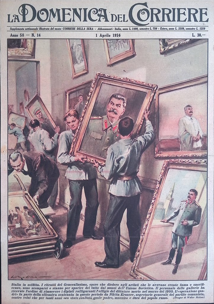 Copertina Domenica del Corriere nr. 14 del 1956 Rimozione Quadri …