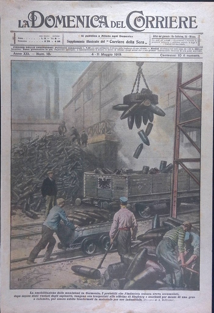 Copertina Domenica del Corriere nr. 18 del 1919 Smobilitazione Germania …
