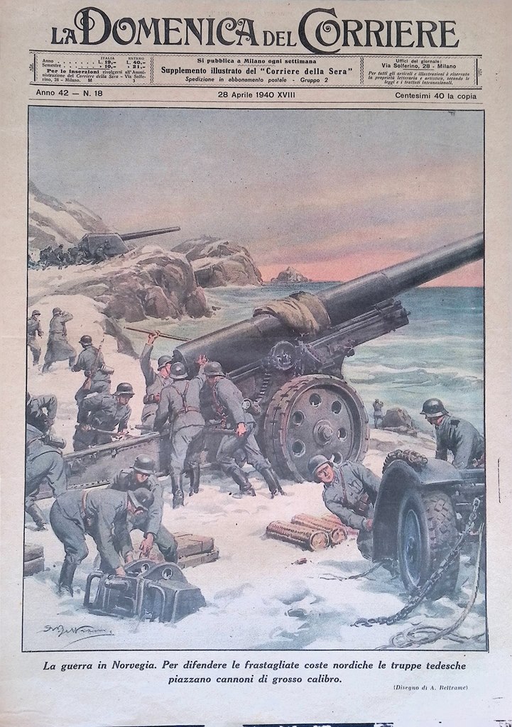 Copertina Domenica del Corriere nr. 18 del 1940 WW2 Guerra …