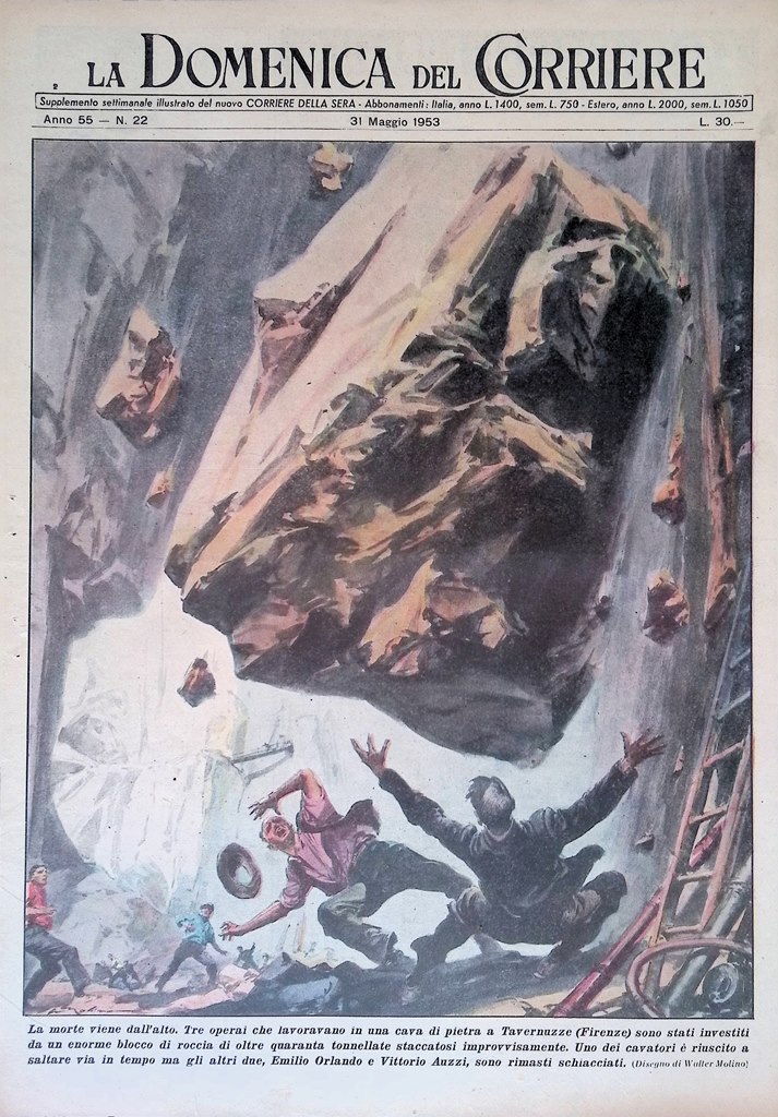 Copertina Domenica del Corriere nr. 22 del 1953 Tavernuzze Incidente …