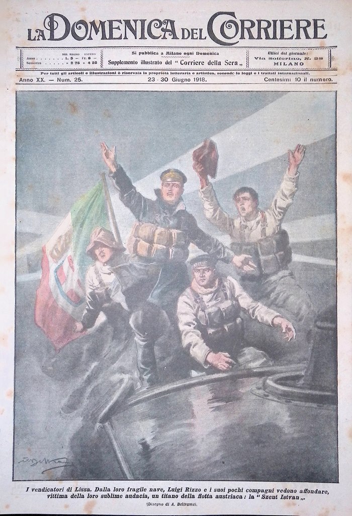 Copertina Domenica del Corriere nr. 25 del 1918 WW1 Vendicatori …