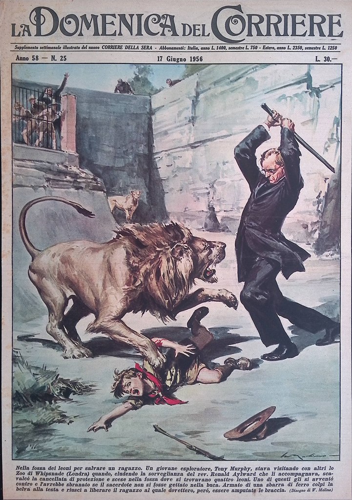 Copertina Domenica del Corriere nr. 25 del 1956 Murphy Fossa …