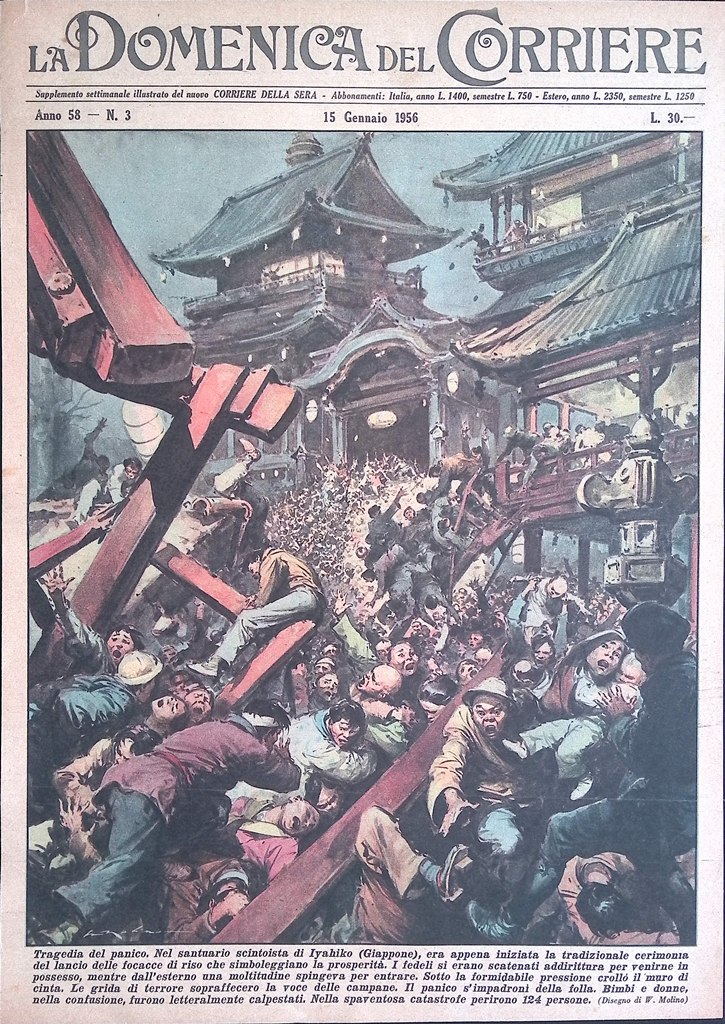 Copertina Domenica del Corriere nr. 3 del 1956 Tragedia Santuario …