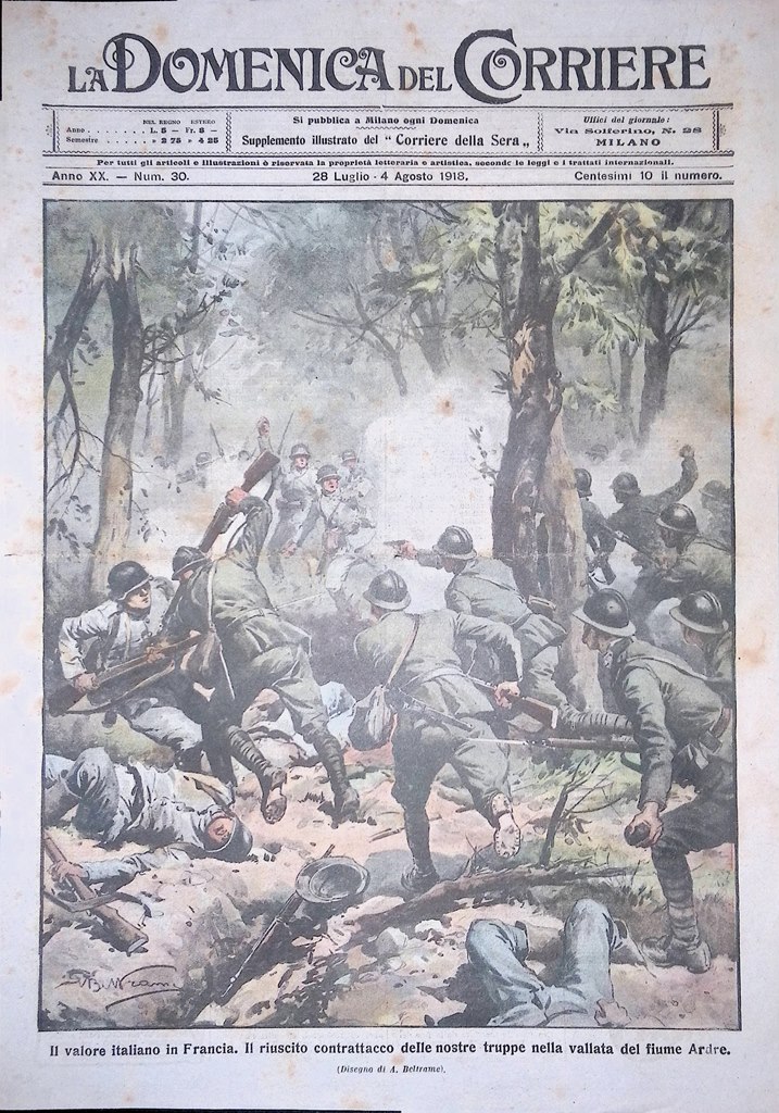 Copertina Domenica del Corriere nr. 30 del 1918 WW1 Valore …