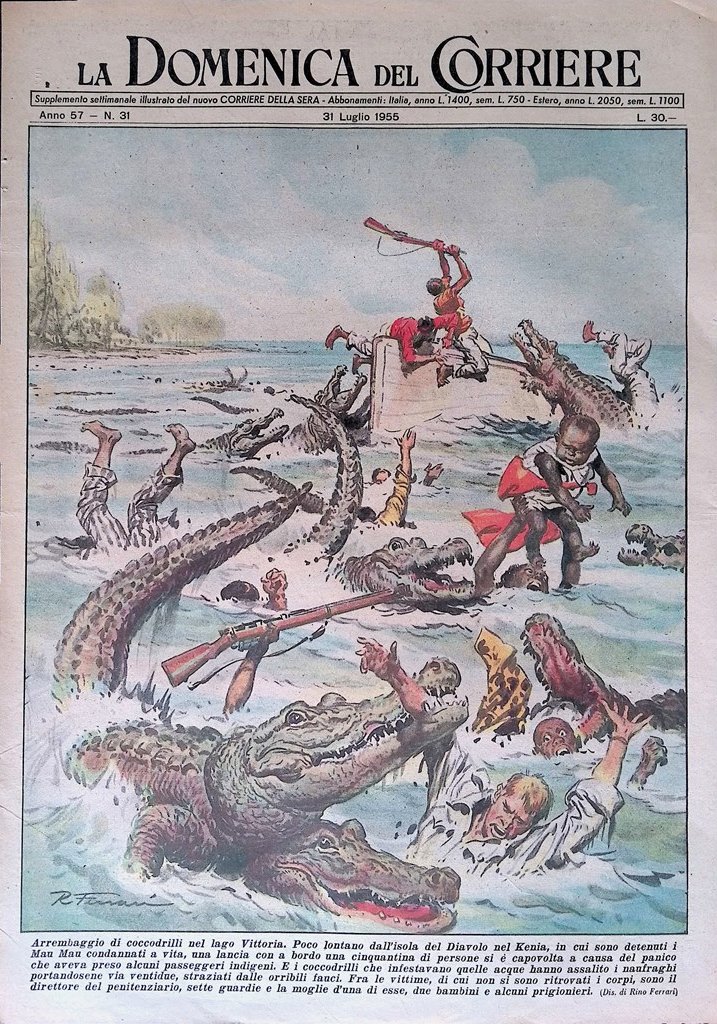 Copertina Domenica del Corriere nr. 31 del 1955 Detenuti Lago …