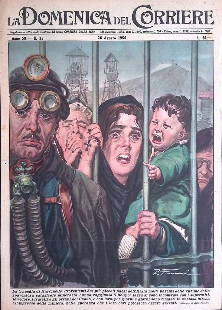 Copertina Domenica del Corriere nr. 35 del 1956 Tragedia di …