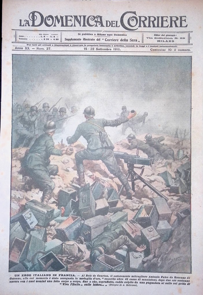 Copertina Domenica del Corriere nr. 37 del 1918 WW1 Medaglia …