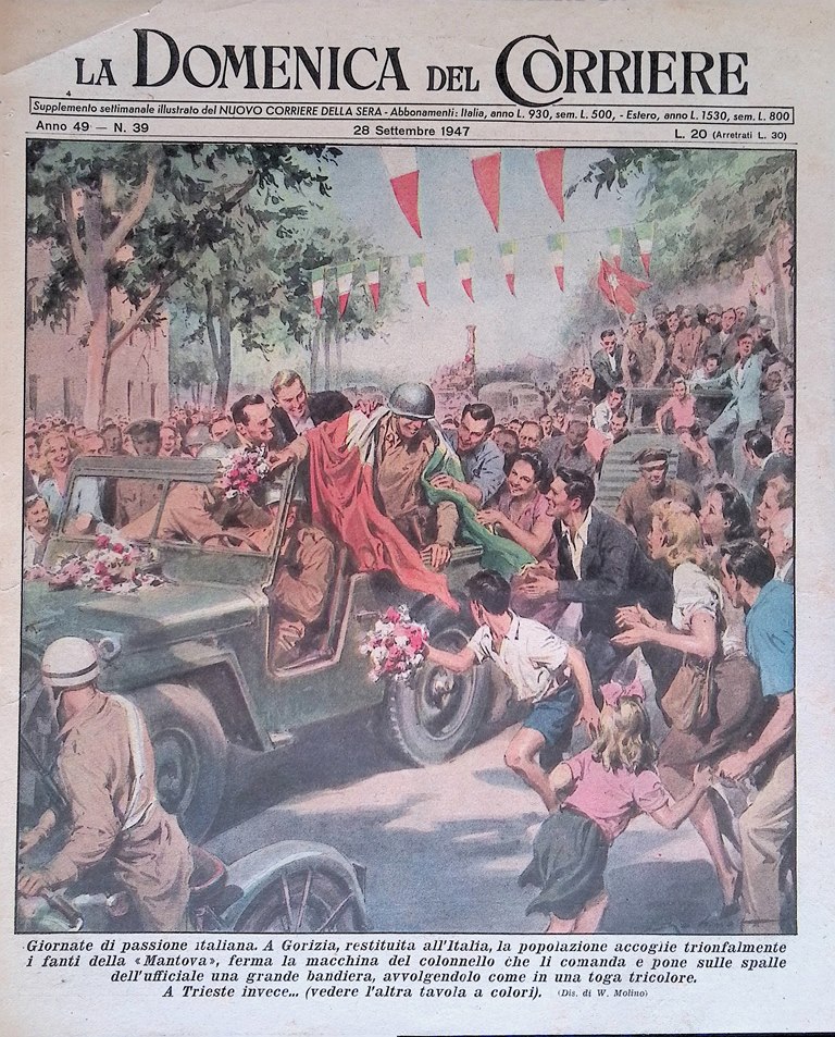 Copertina Domenica del Corriere nr. 39 del 1947 Gorizia Fanti …