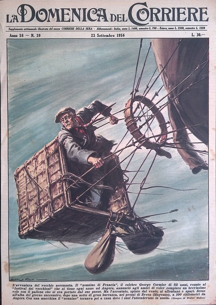 Copertina Domenica del Corriere nr. 39 del 1956 George Cormier …