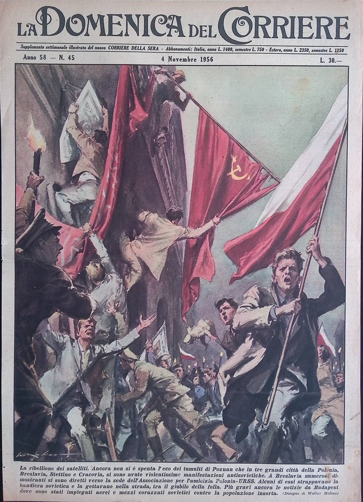 Copertina Domenica del Corriere nr. 45 del 1956 Rivolte Antisovietiche …