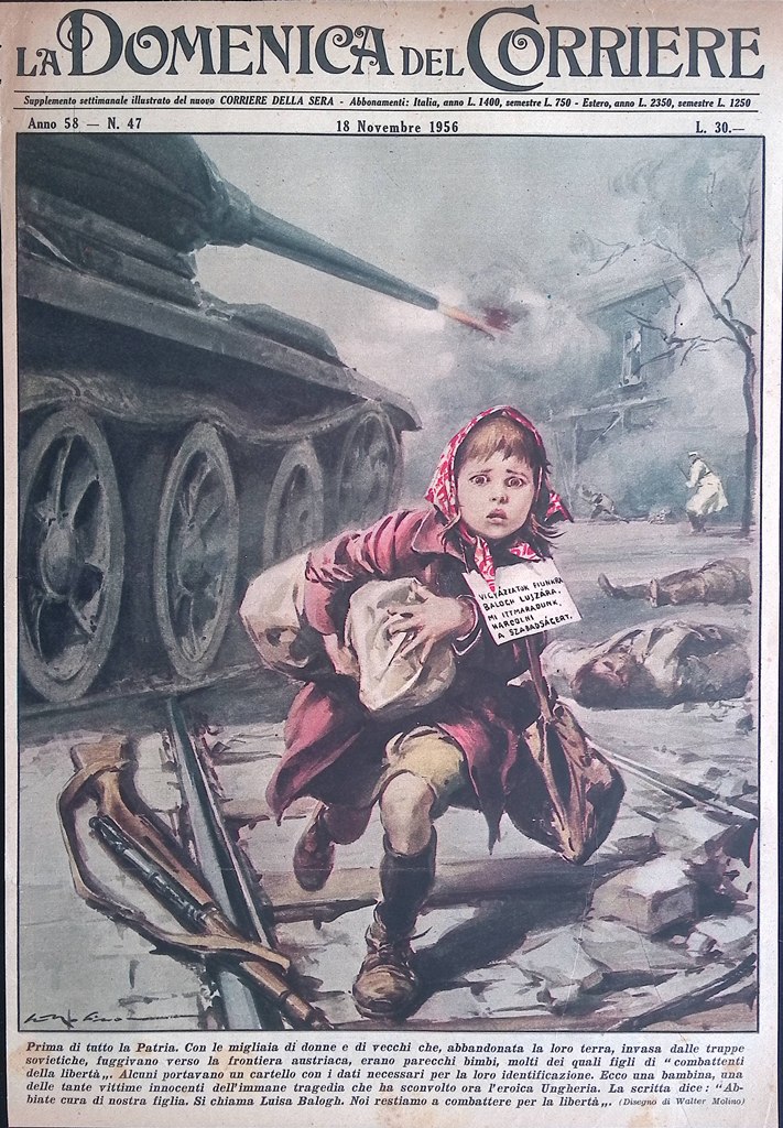 Copertina Domenica del Corriere nr. 47 del 1956 Rivolta in …