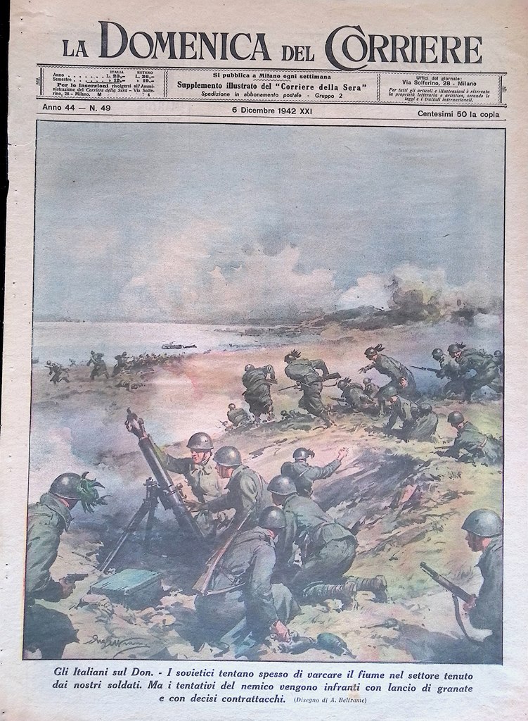 Copertina Domenica del Corriere nr. 49 del 1942 WW2 Italiani …