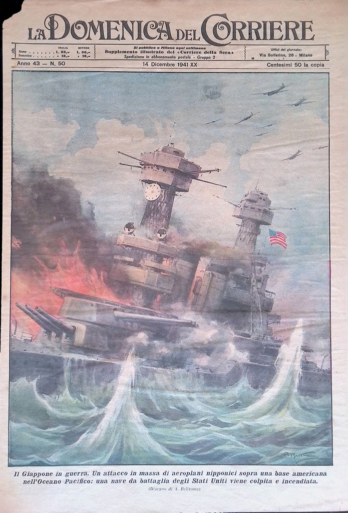 Copertina Domenica del Corriere nr. 50 del 1941 WW2 Giappone …