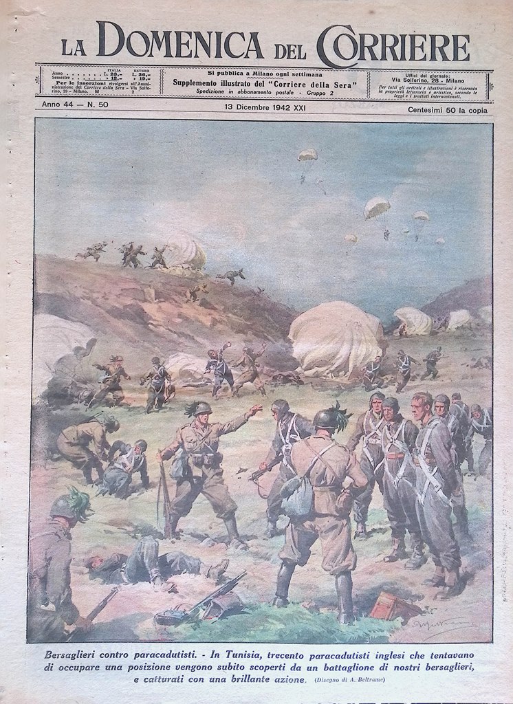 Copertina Domenica del Corriere nr. 50 del 1942 WW2 Bersaglieri …