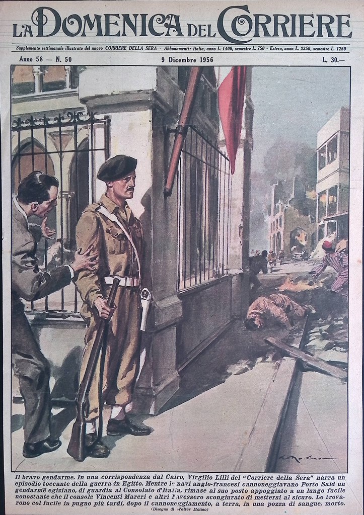 Copertina Domenica del Corriere nr. 50 del 1956 Gendarme Egitto …