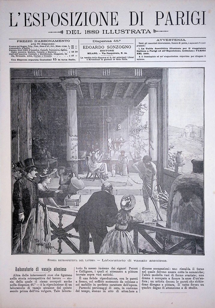 Copertina Esposizione di Parigi nr. 48 del 1889 Laboratorio di …