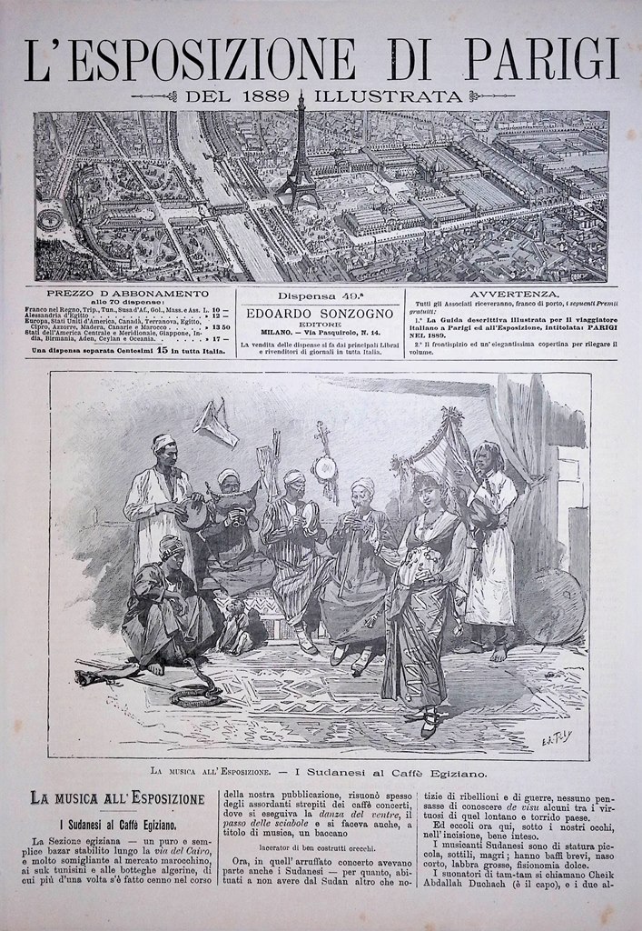 Copertina Esposizione di Parigi nr. 49 del 1889 I sudanesi …