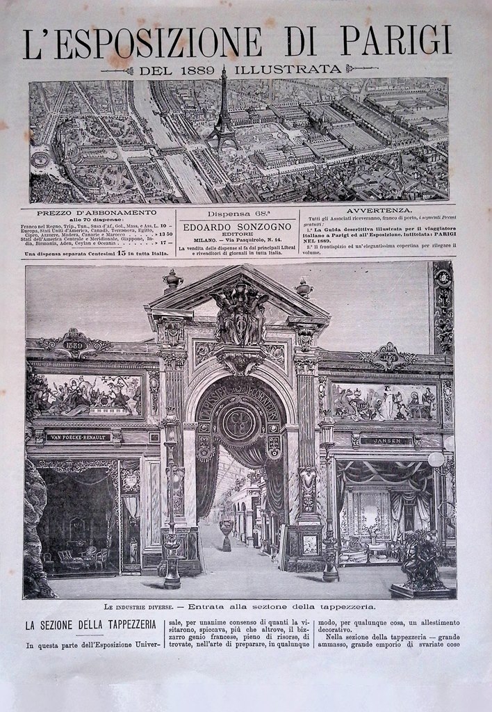 Copertina Esposizione di Parigi nr. 68 del 1889 Le industrie …