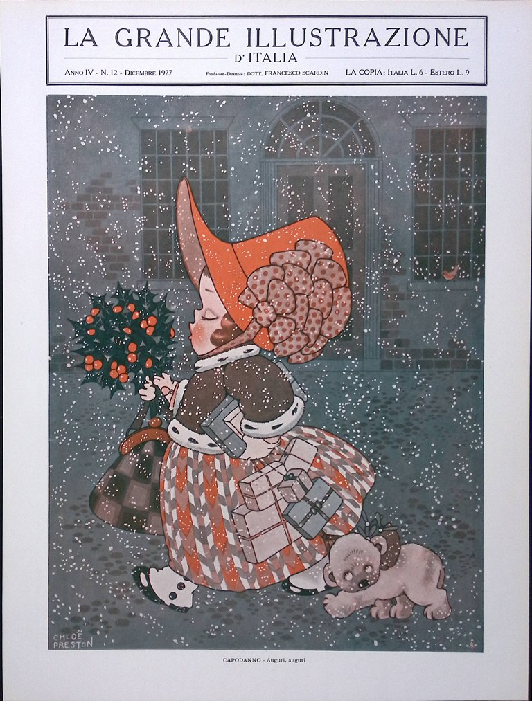 Copertina Grande Illustrazione d'Italia nr. 12 del 1927 Auguri di …