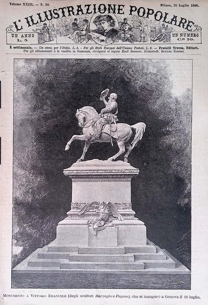 Copertina Illustrazione Popolare nr. 30 del 1886 Monumento a Vittorio …