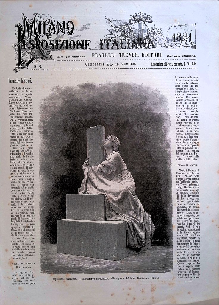 Copertina Milano Esposizione Italiana nr. 6 del 1881 Monumento Adelaide …