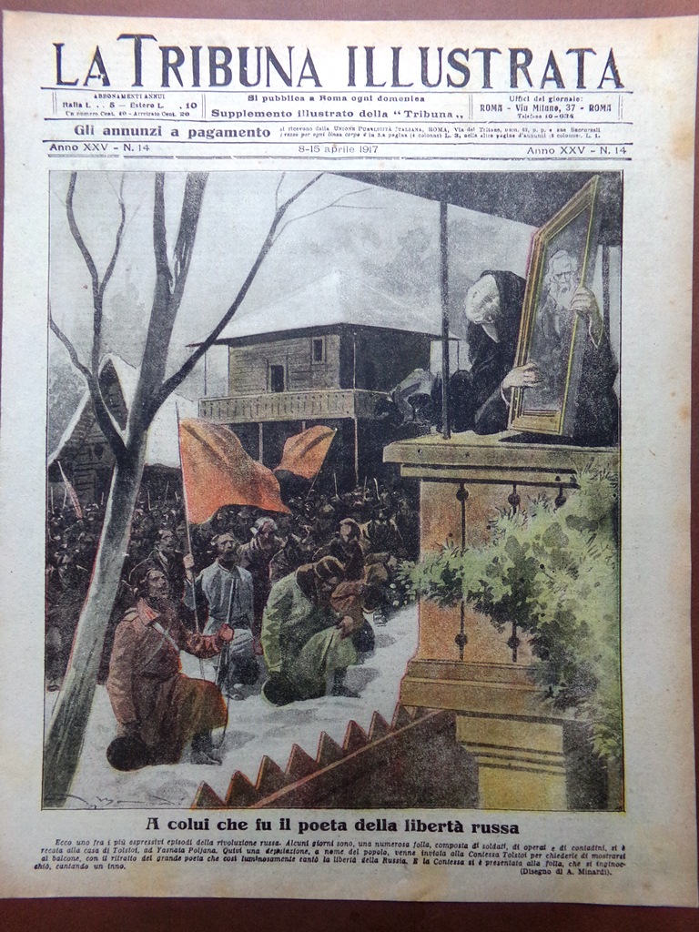 Copertina Tribuna Illustrata nr. 14 del 1917 WW1 Casa di …