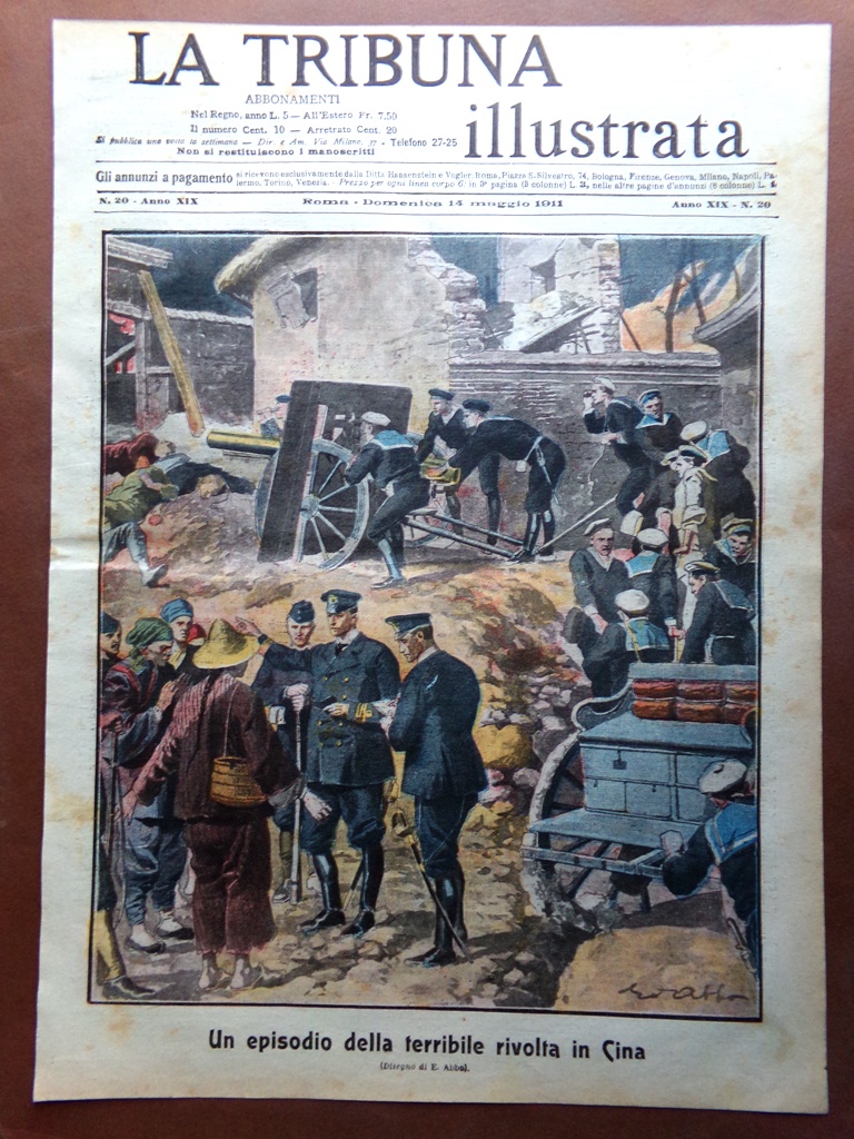 Copertina Tribuna Illustrata nr. 20 del 1911 Terribile Rivolta in …