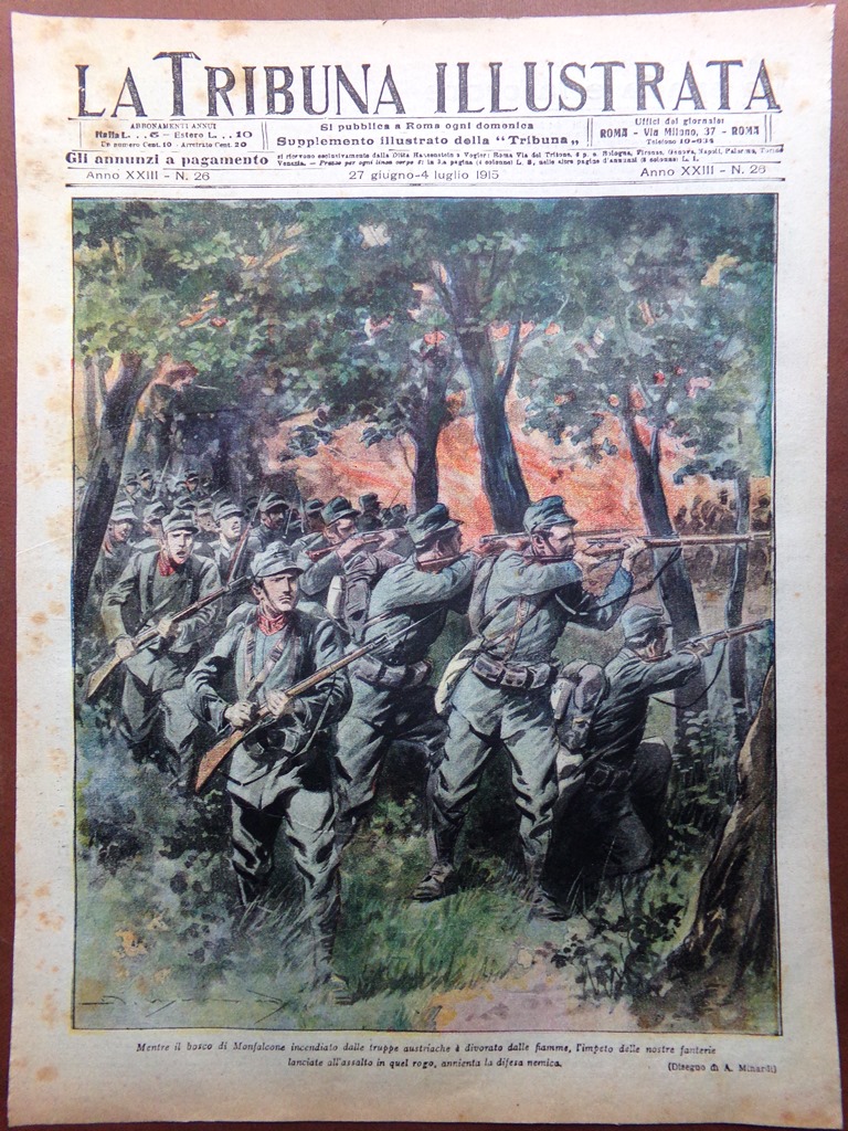 Copertina Tribuna Illustrata nr. 26 del 1915 WW1 Bosco di …
