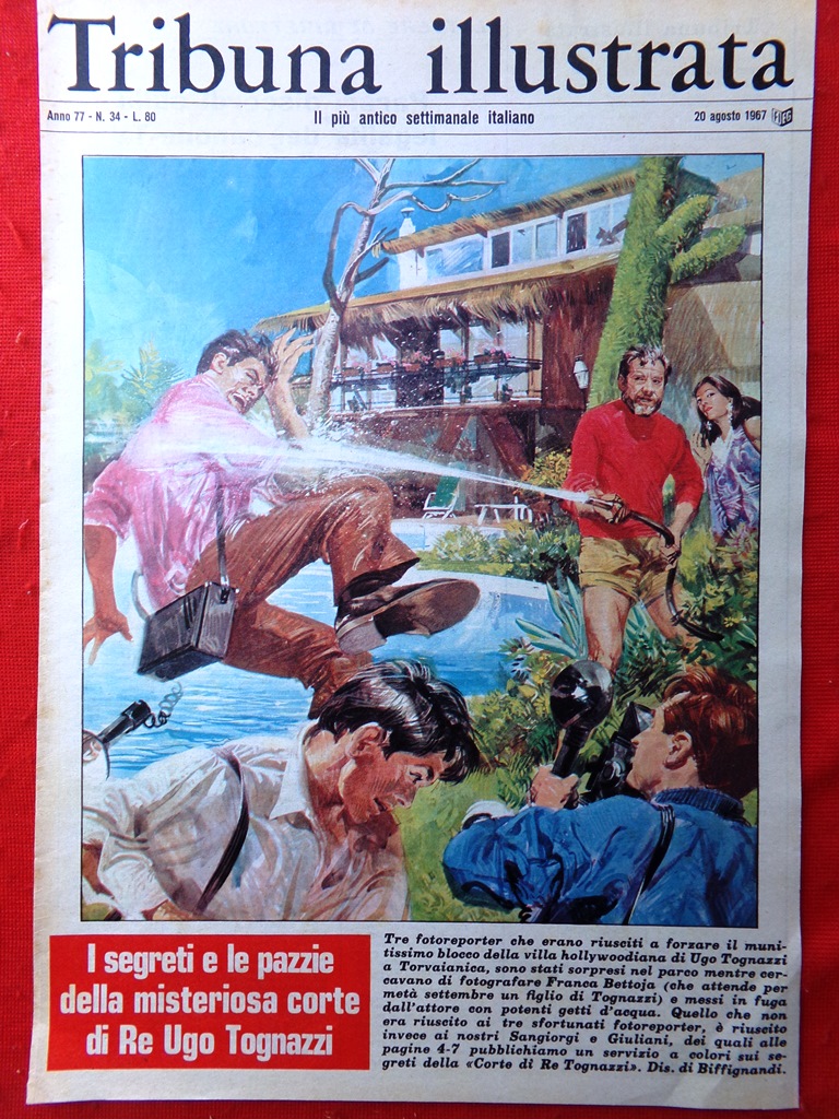 Copertina Tribuna Illustrata nr. 34 del 1967 Ugo Tognazzi Reporter …