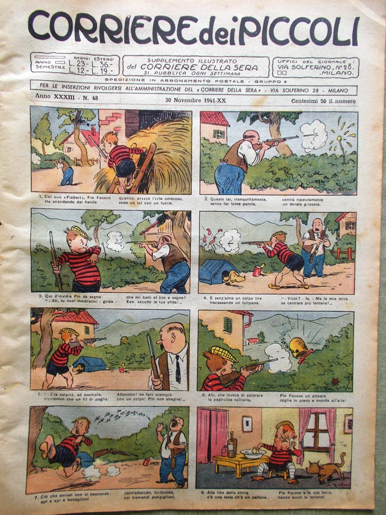 Corriere dei Piccoli 30 Novembre 1941 Elsa Merlini Fantasma Francobolli …