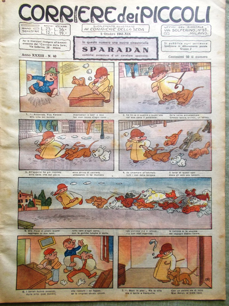 Corriere dei Piccoli 5 Ottobre 1941 Genio Sparadan Incantesimo Celeste …