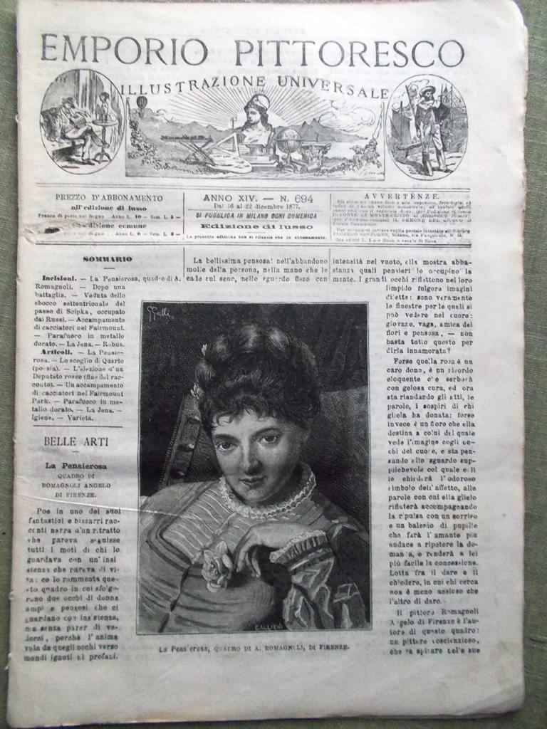 Emporio Pittoresco del 16 Dicembre 1877 Oriente Battaglia Caffè Iena …