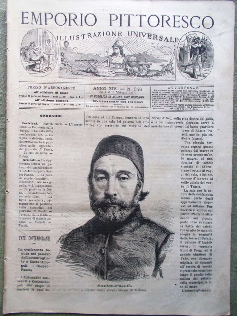 Emporio Pittoresco del 4 Febbraio 1877 Drina Riforma Calendario Archeologia …