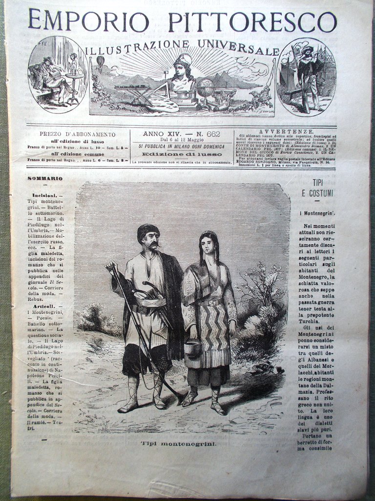 Emporio Pittoresco del 6 Maggio 1877 Lago Piedilungo Ramiè Esercito …