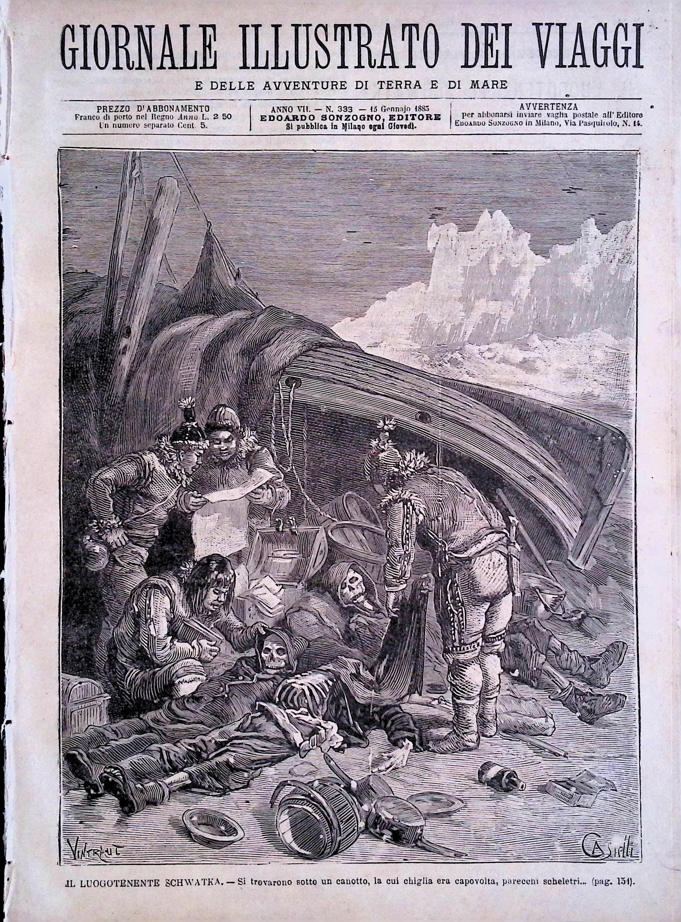 Giornale Illustrato dei Viaggi 15 Gennaio 1885 Frederick Schwatka Franlkin …