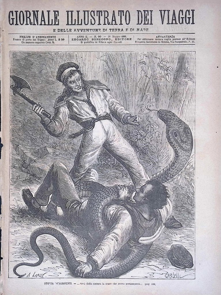 Giornale Illustrato dei Viaggi 20 Maggio 1880 Serpenti Caccia alla …