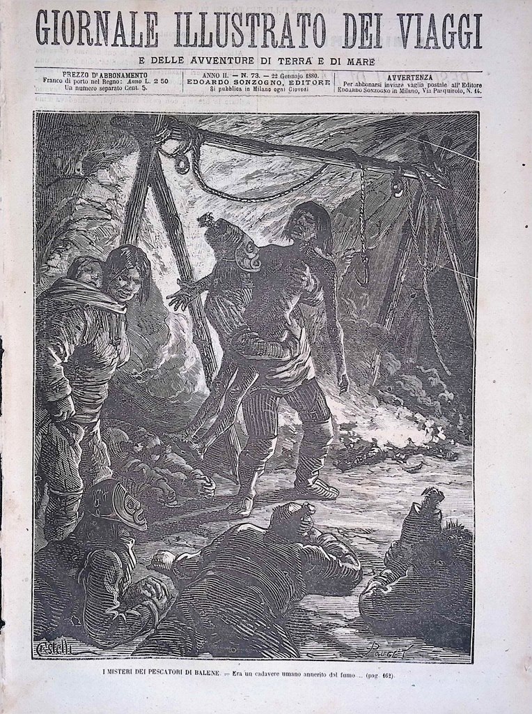 Giornale Illustrato dei Viaggi 22 Gennaio 1880 Pescatori balene Guglia …