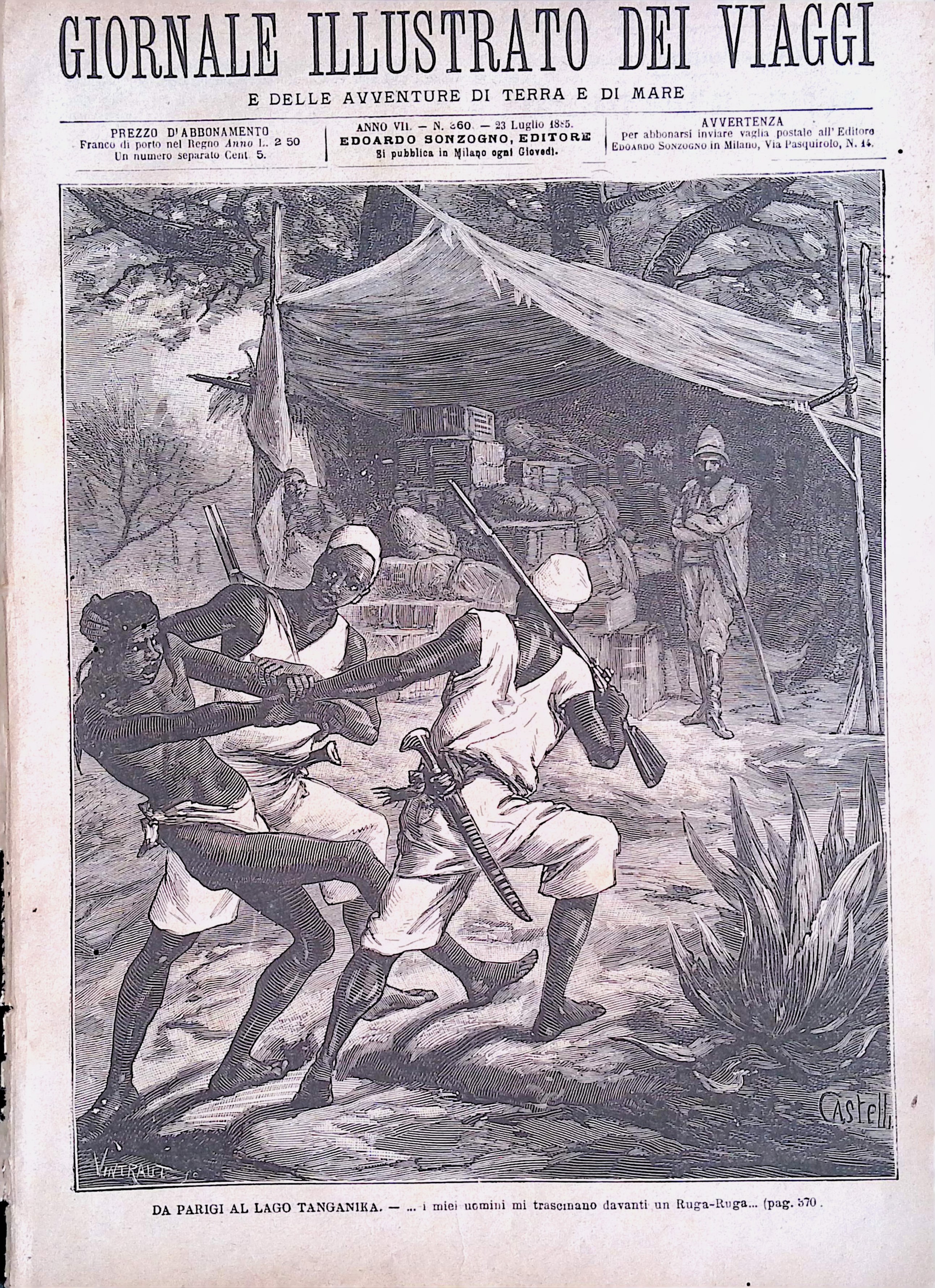 Giornale Illustrato dei Viaggi 23 Luglio 1885 Parigi Tanganika Ruga-Ruga …