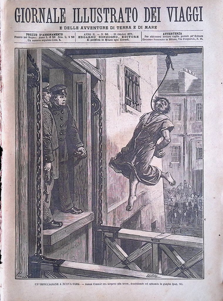 Giornale Illustrato dei Viaggi 23 Ottobre 1879 Esecuzione New York …