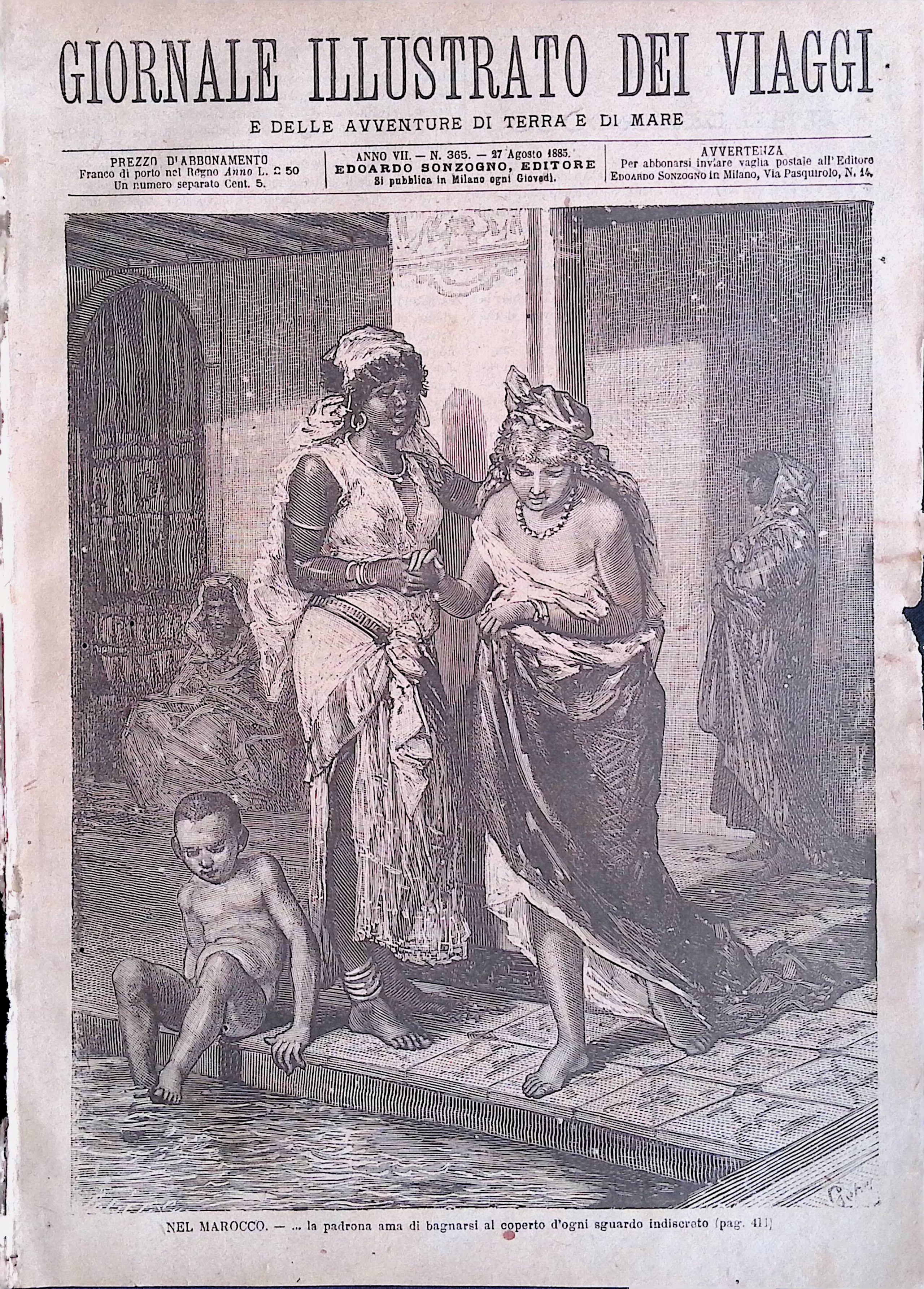 Giornale Illustrato dei Viaggi 27 Agosto 1885 Costumi in Marocco …