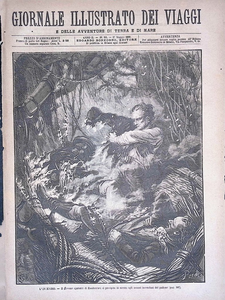 Giornale Illustrato dei Viaggi 27 Maggio 1880 Giffard Zambeccari Afgani …