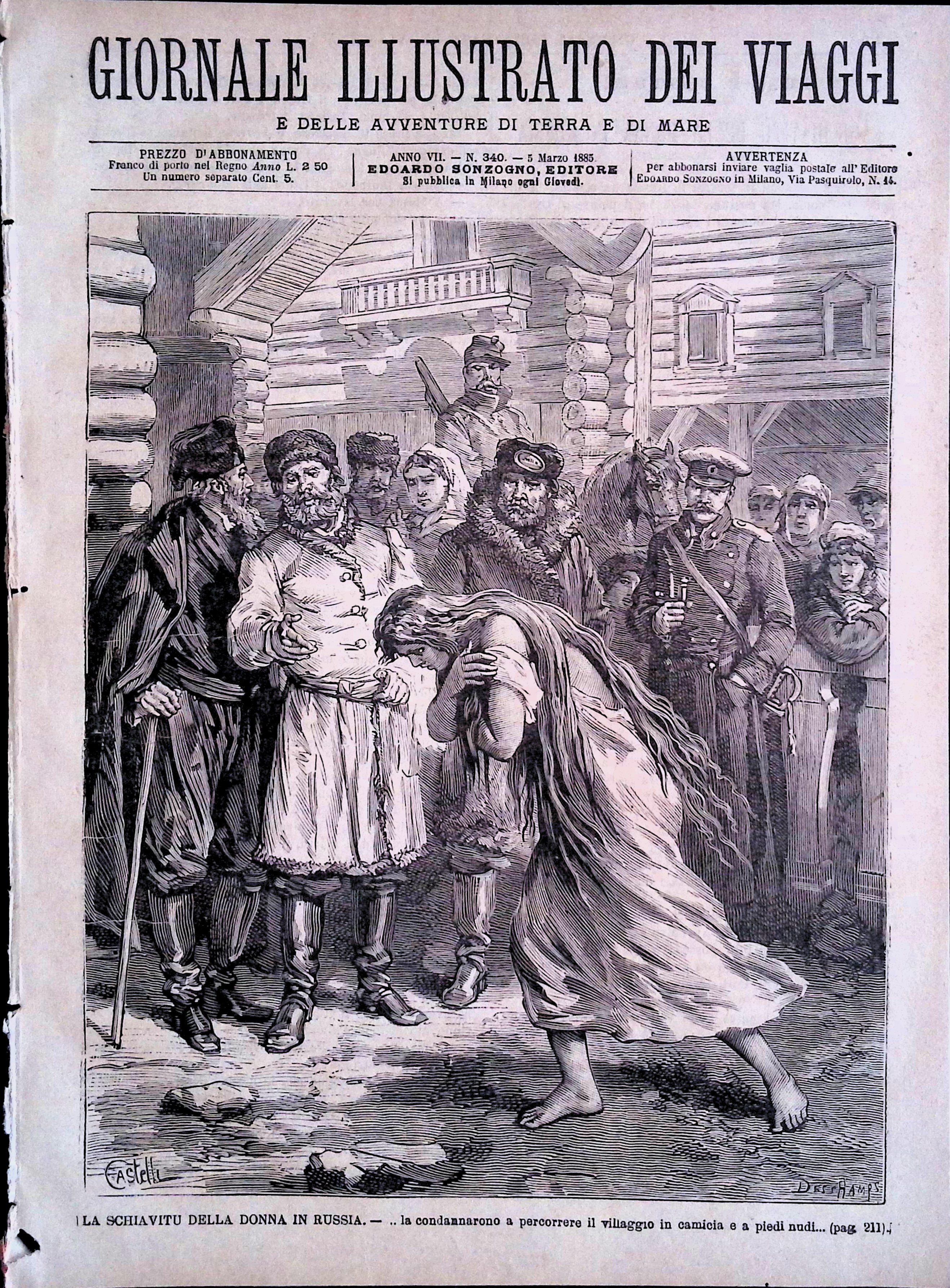 Giornale Illustrato dei Viaggi 5 Marzo 1885 Schiavitù Donna in …